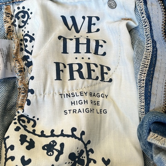 NWT Free People women’s Tinsley Baggy High Rise Jeans Bright Eyes Wash Size 24 - Picture 10 of 16